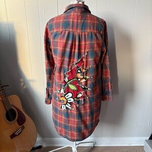Grateful Dead Inspired Upcycled Flannel Shirt Dress